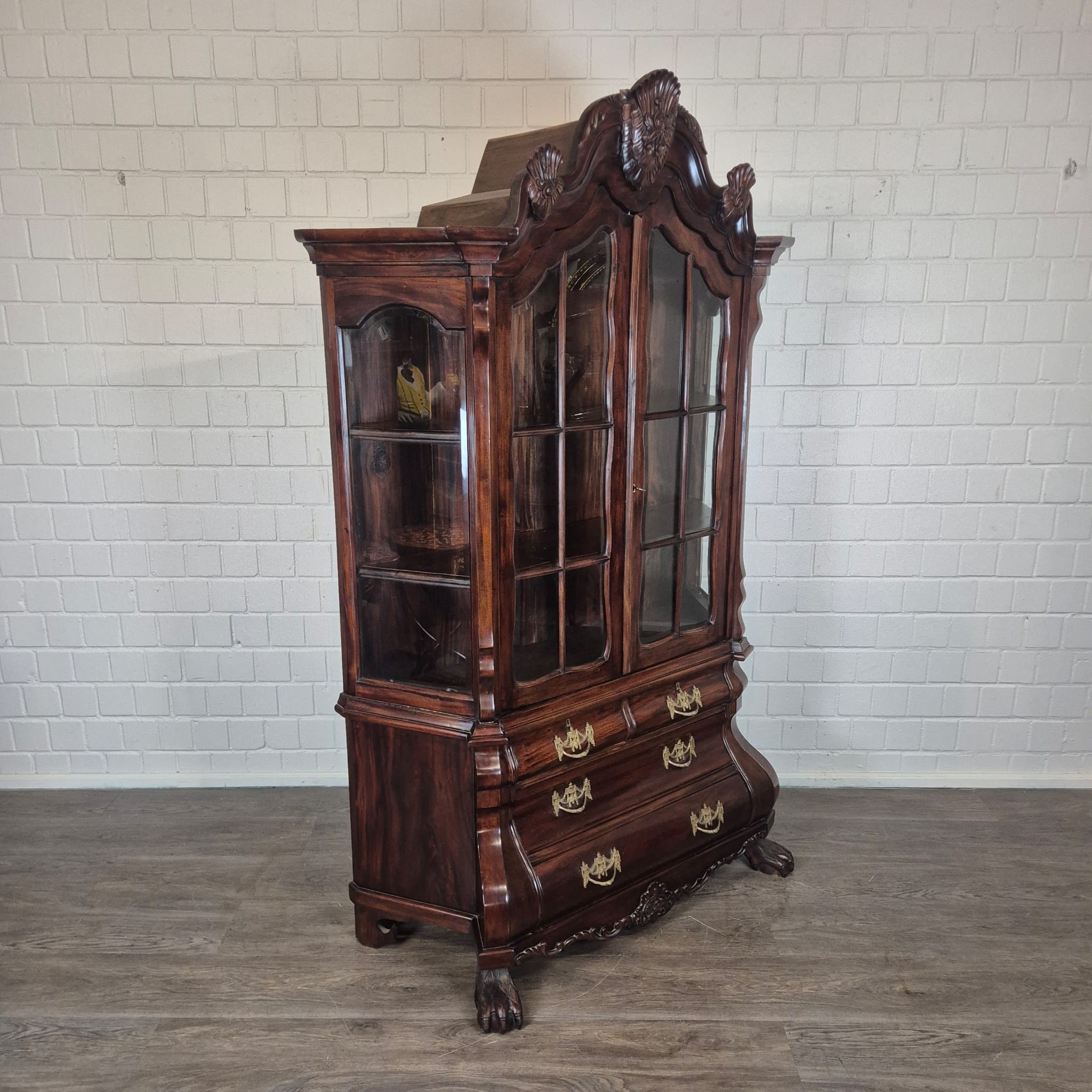 Vitrine Geschirrschrank Neubarock Mahagoni – Bild 4