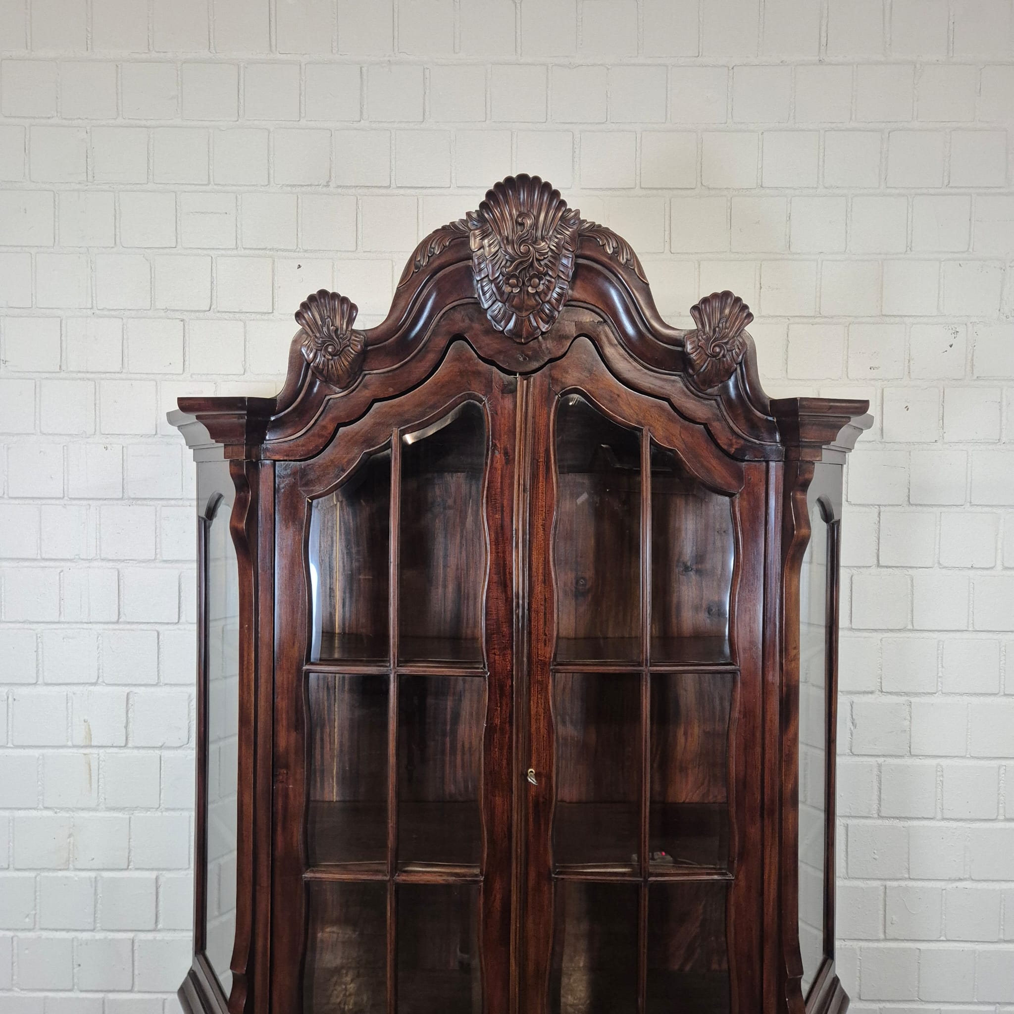 Vitrine Geschirrschrank Neubarock Mahagoni – Bild 7