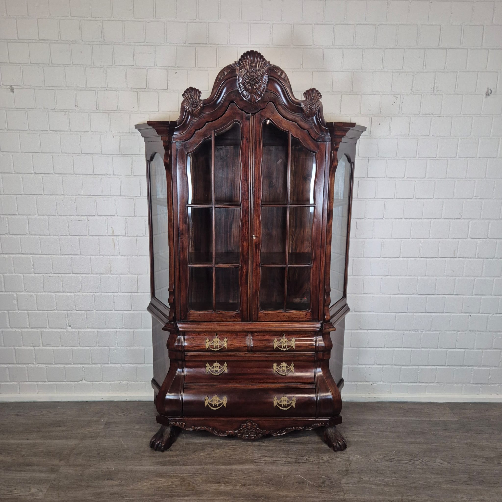 Vitrine Geschirrschrank Neubarock Mahagoni – Bild 3