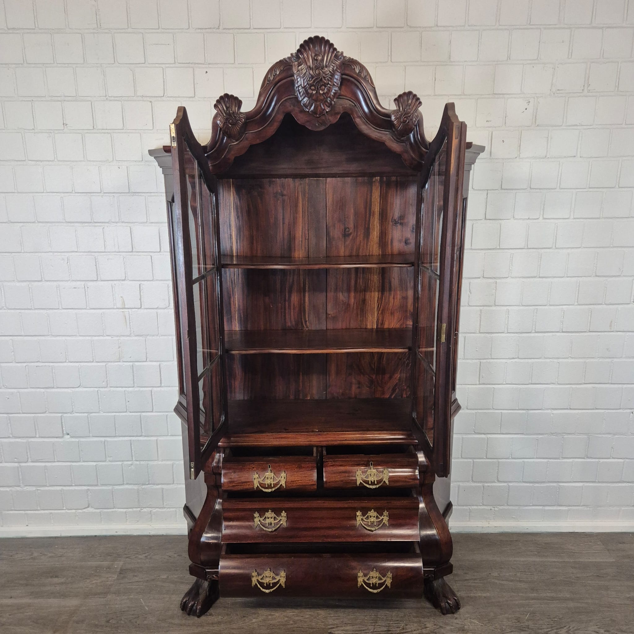 Vitrine Geschirrschrank Neubarock Mahagoni – Bild 14