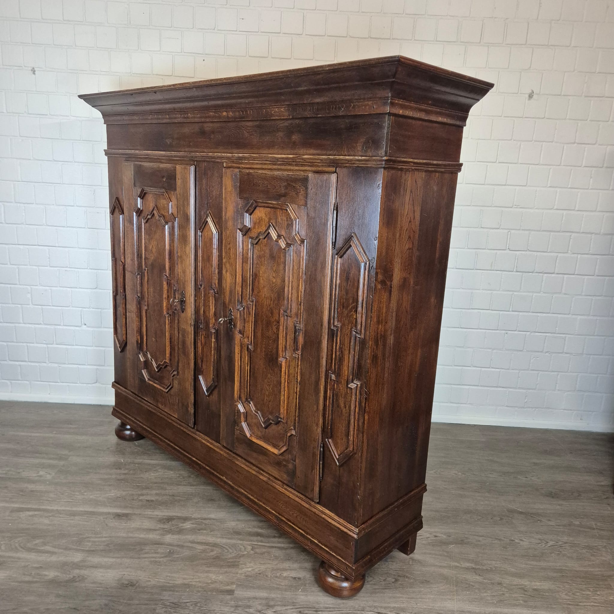 Schrank Kleiderschrank Barock 1770 Eiche – Bild 5