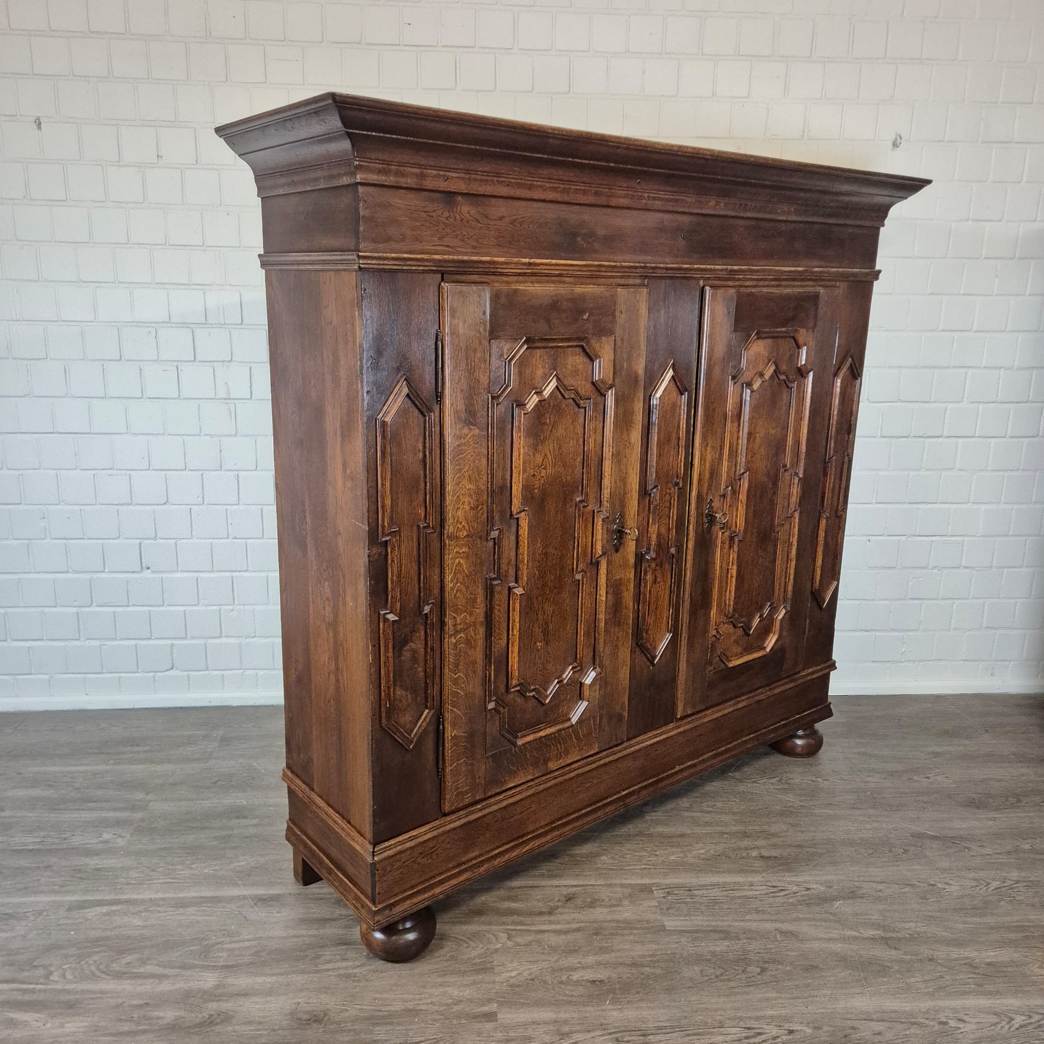 Schrank Kleiderschrank Barock 1770 Eiche – Bild 4