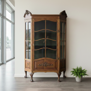 Vitrine Geschirrschrank Neo-Rokoko 1910 Eiche