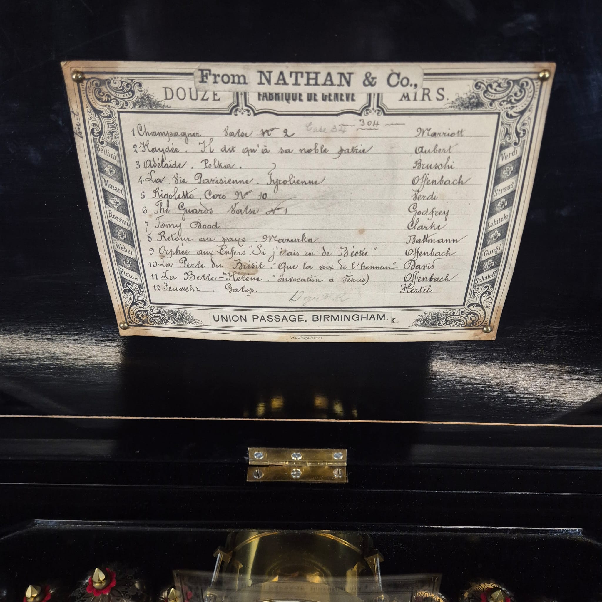 Spieldose Walzenspieluhr 1870 Wurzelholz – Bild 19