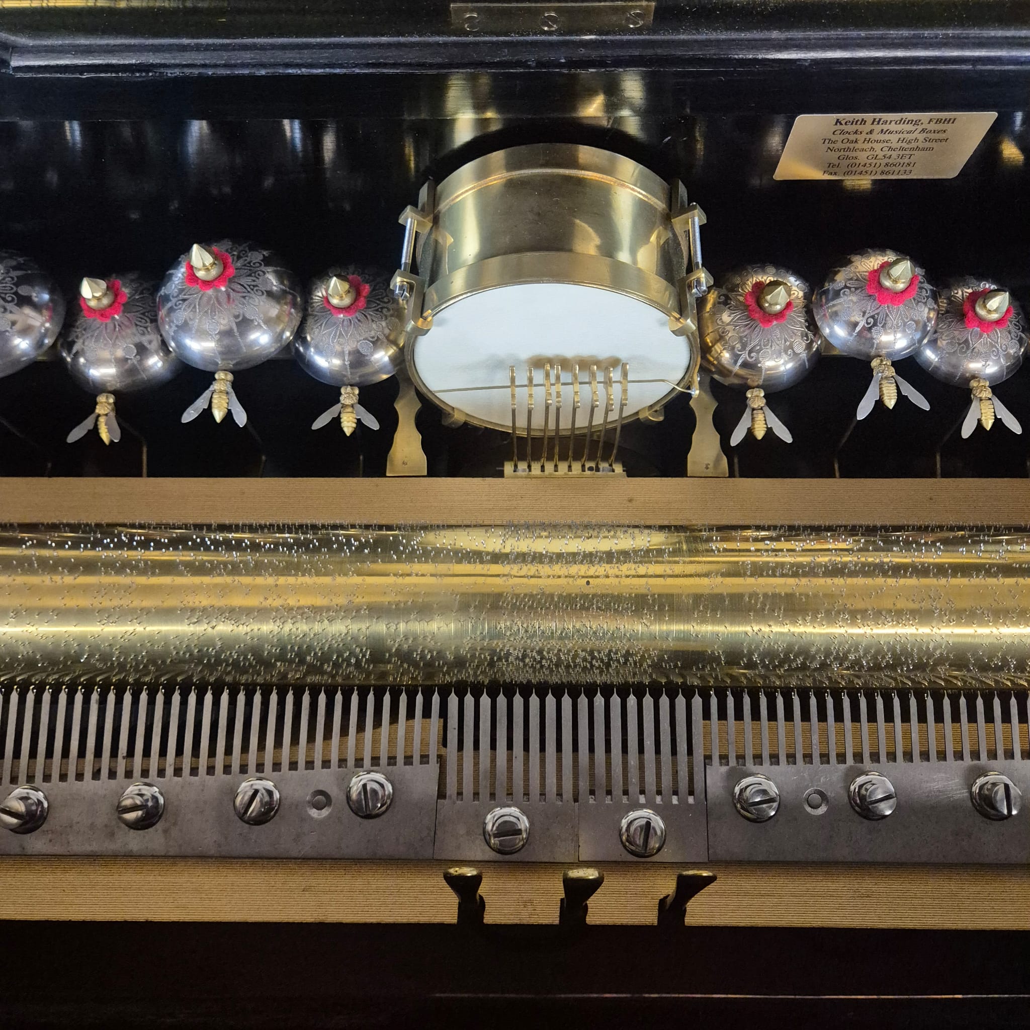 Spieldose Walzenspieluhr 1870 Wurzelholz – Bild 13