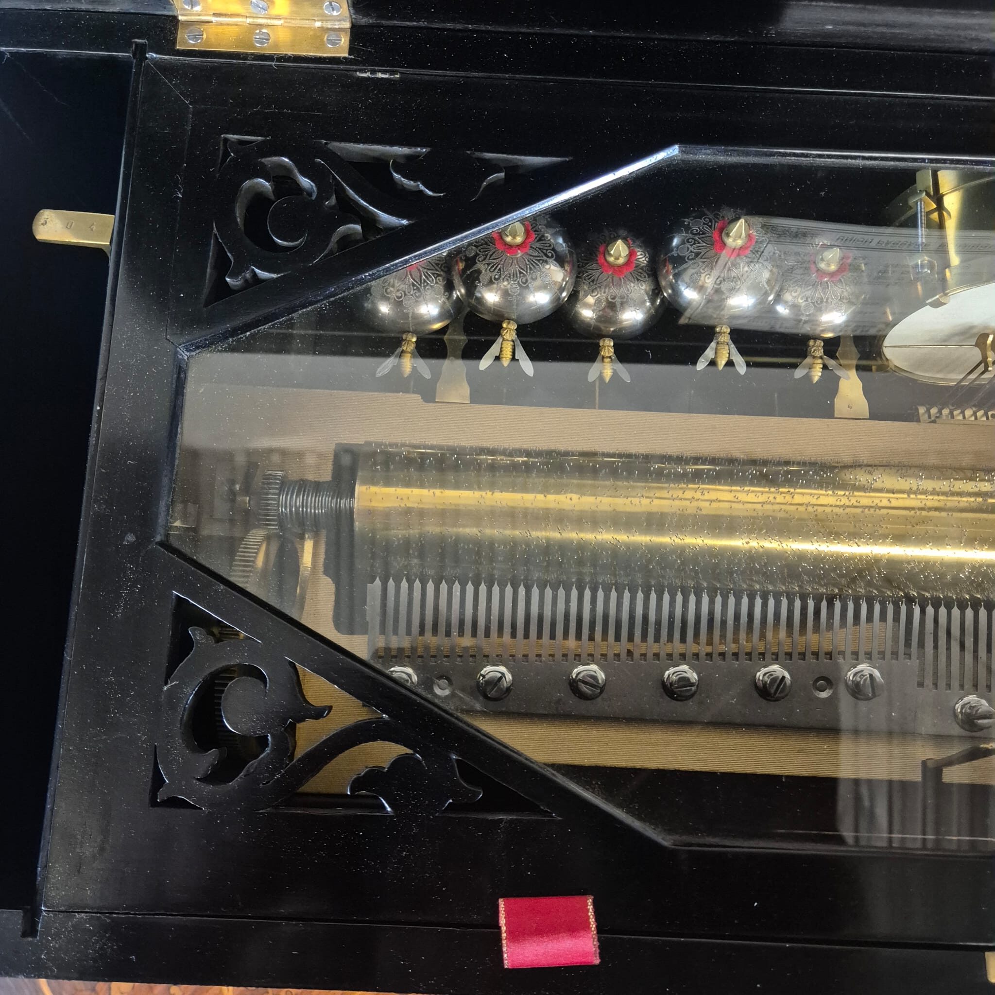 Spieldose Walzenspieluhr 1870 Wurzelholz – Bild 17