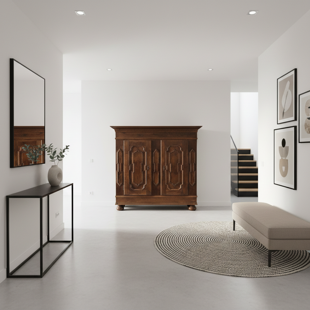 Schrank Kleiderschrank Barock 1770 Eiche – Bild 2