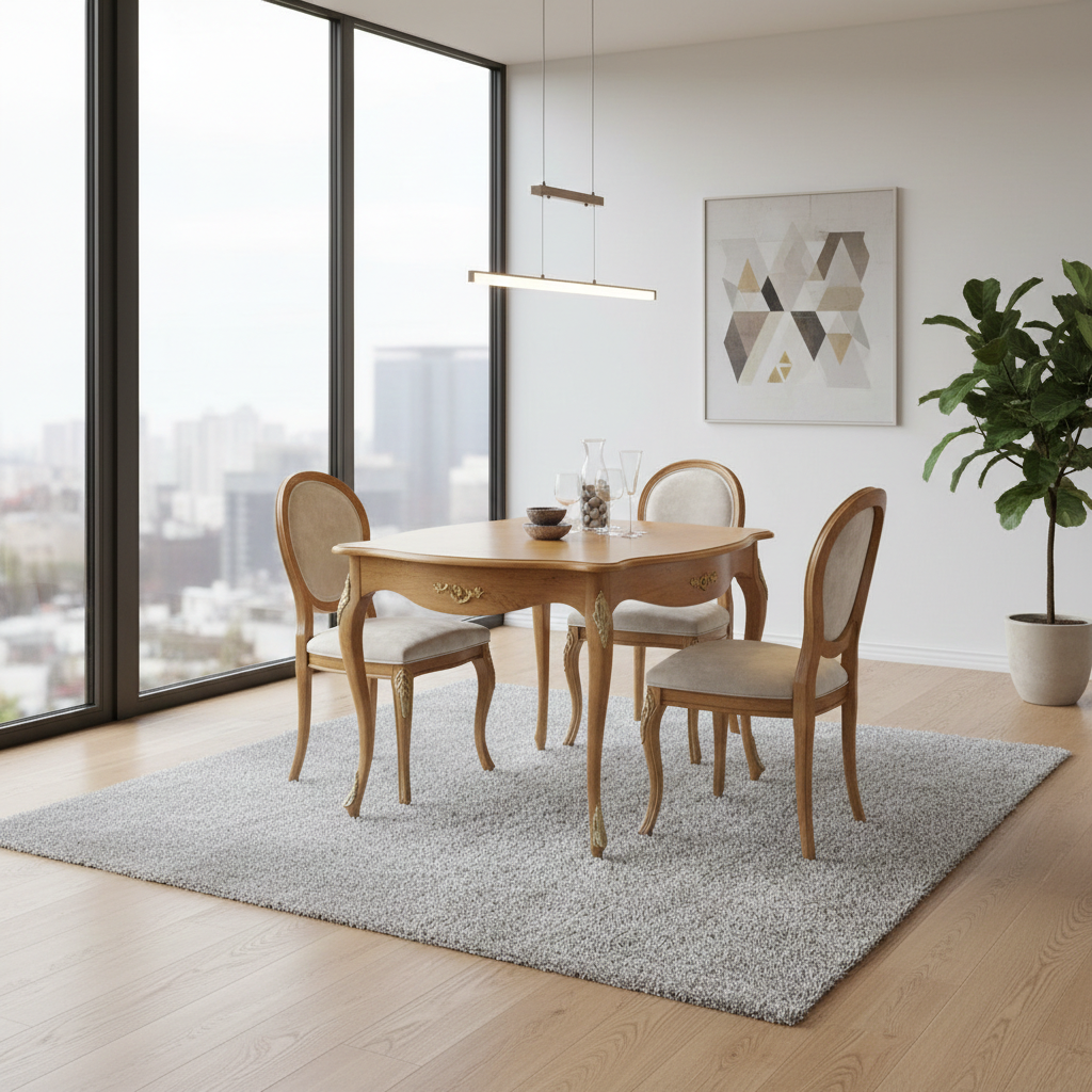 Dresdener Barock Tisch Esstisch 1880 Nussbaum – Bild 2