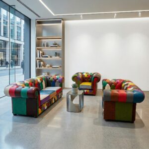 Chesterfield Couchgarnitur Modell Karneval 3-2-1 Leder