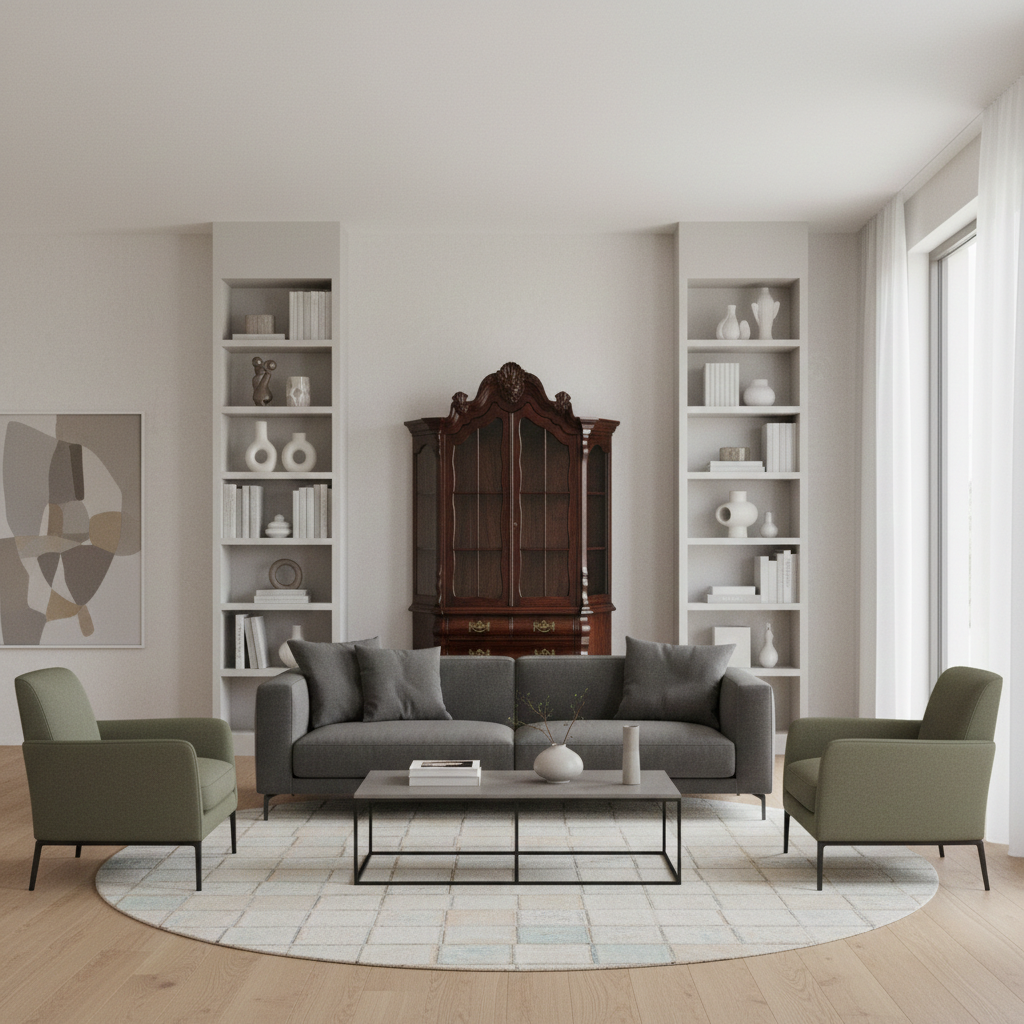 Vitrine Geschirrschrank Neubarock Mahagoni – Bild 2