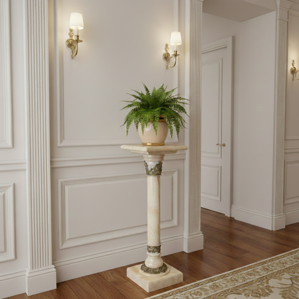 Säule Pfeiler Gründerzeit 1880 Marmor Bronze – Bild 2