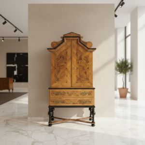 Kabinettschrank Schrank auf Gestell Barock 1770 Nussbaum