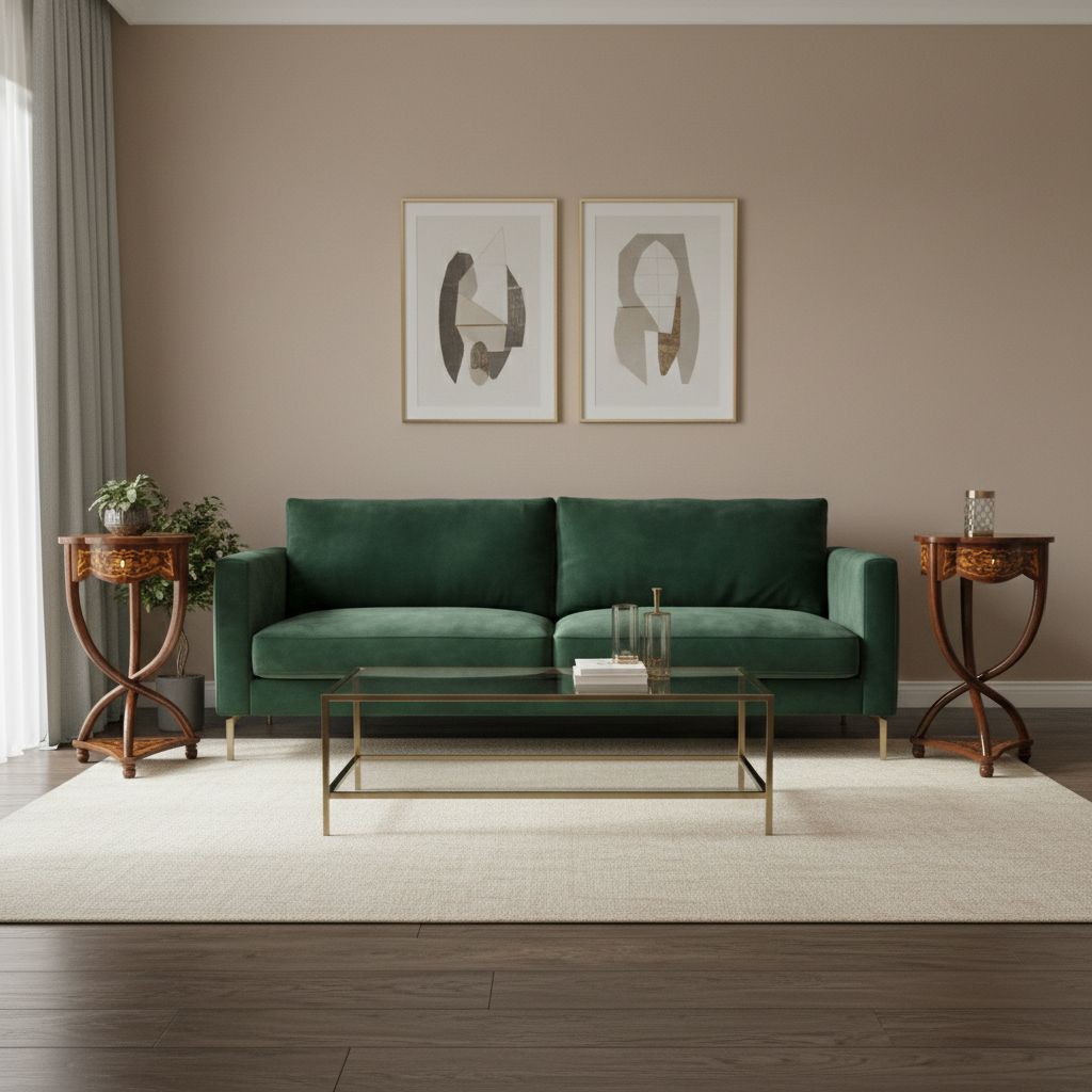 Beistelltische Nussbaum Barockstil 0,45 m – Bild 2