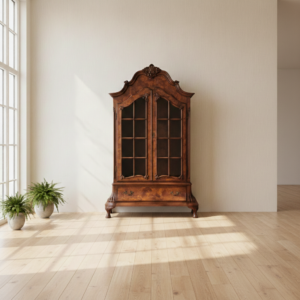 Vitrine Schrank Neubarock Nussbaum 1,27 m