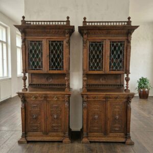 Set Buffetschränke Schrank Gründerzeit 1880 Eiche