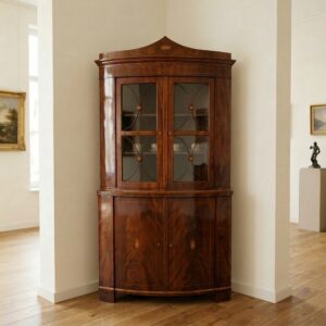 Eckschrank Eckvitrine Biedermeier 1800 Mahagoni