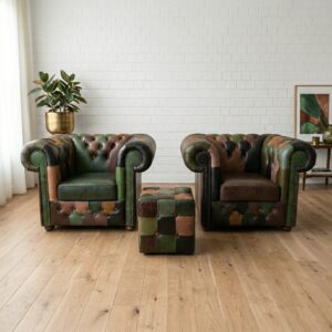 Chesterfield Sessel Leder Modell Jungle Set