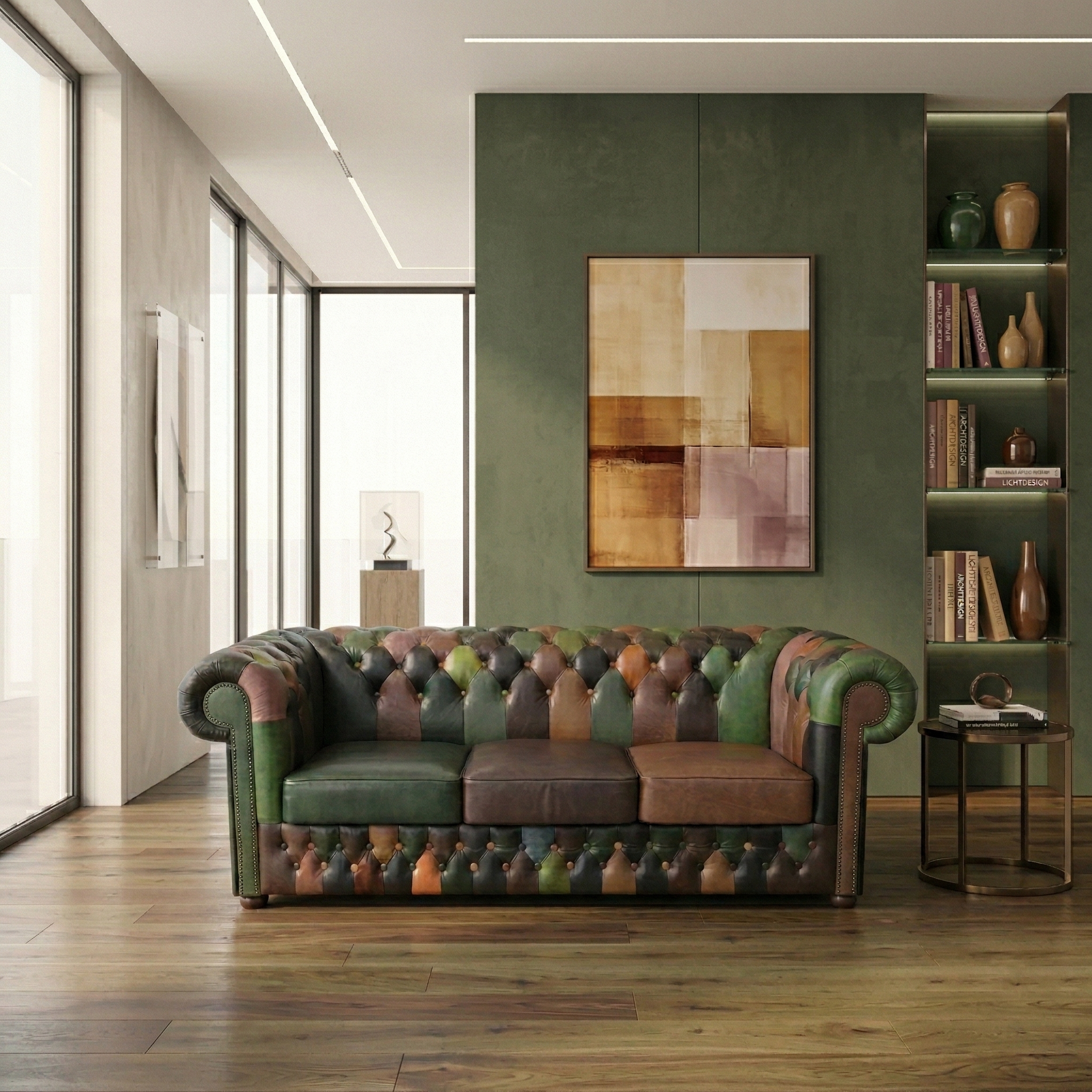 Chesterfield Sofa Couch Leder Modell Jungle 2,25 m – Bild 2