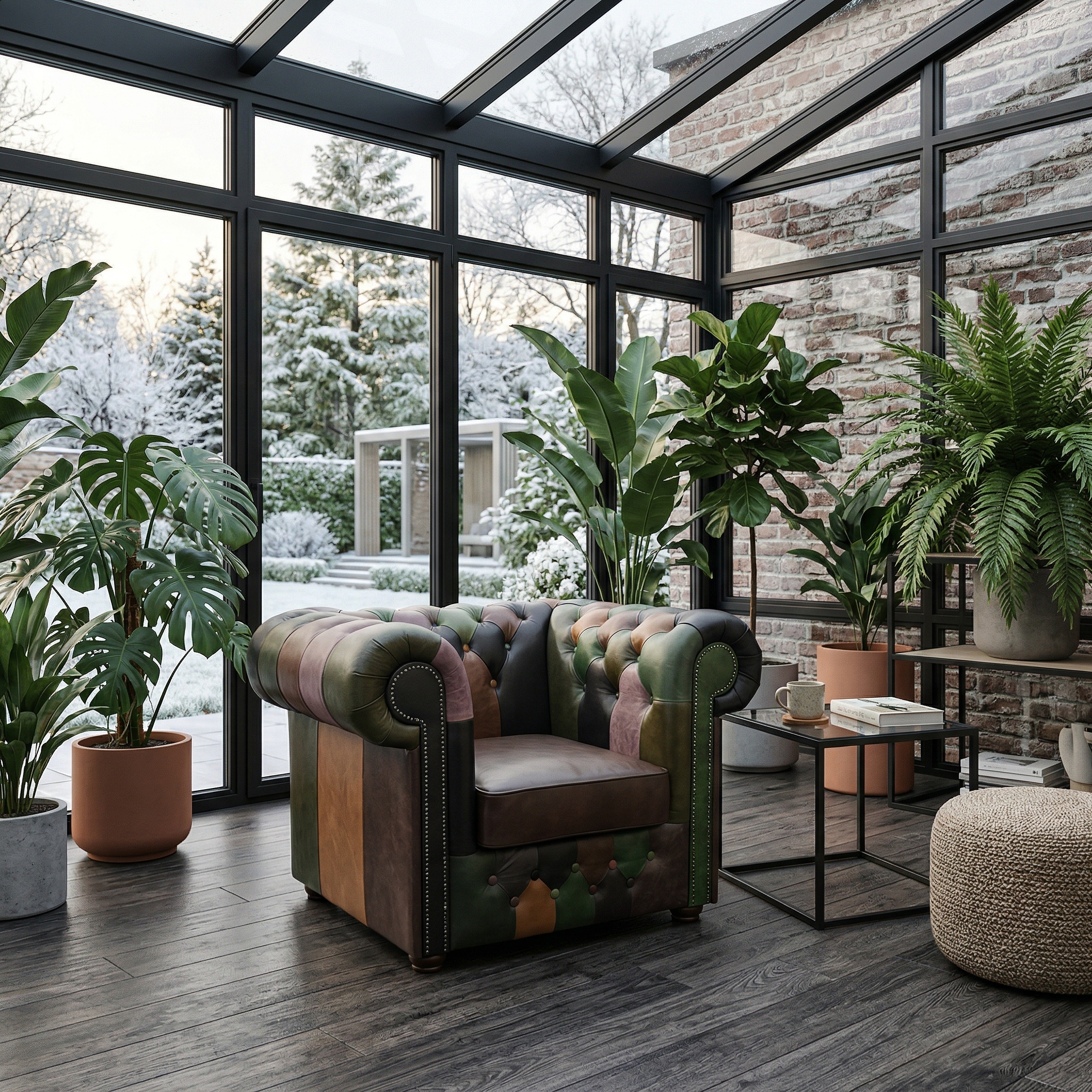 Chesterfield Sessel Leder Modell Jungle – Bild 2