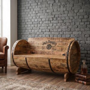 Bank mit Stauraum Fassbank Mangoholz 1,18 m