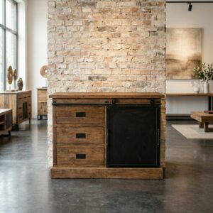 Kommode Beistellschrank Teakholz 1,01 m