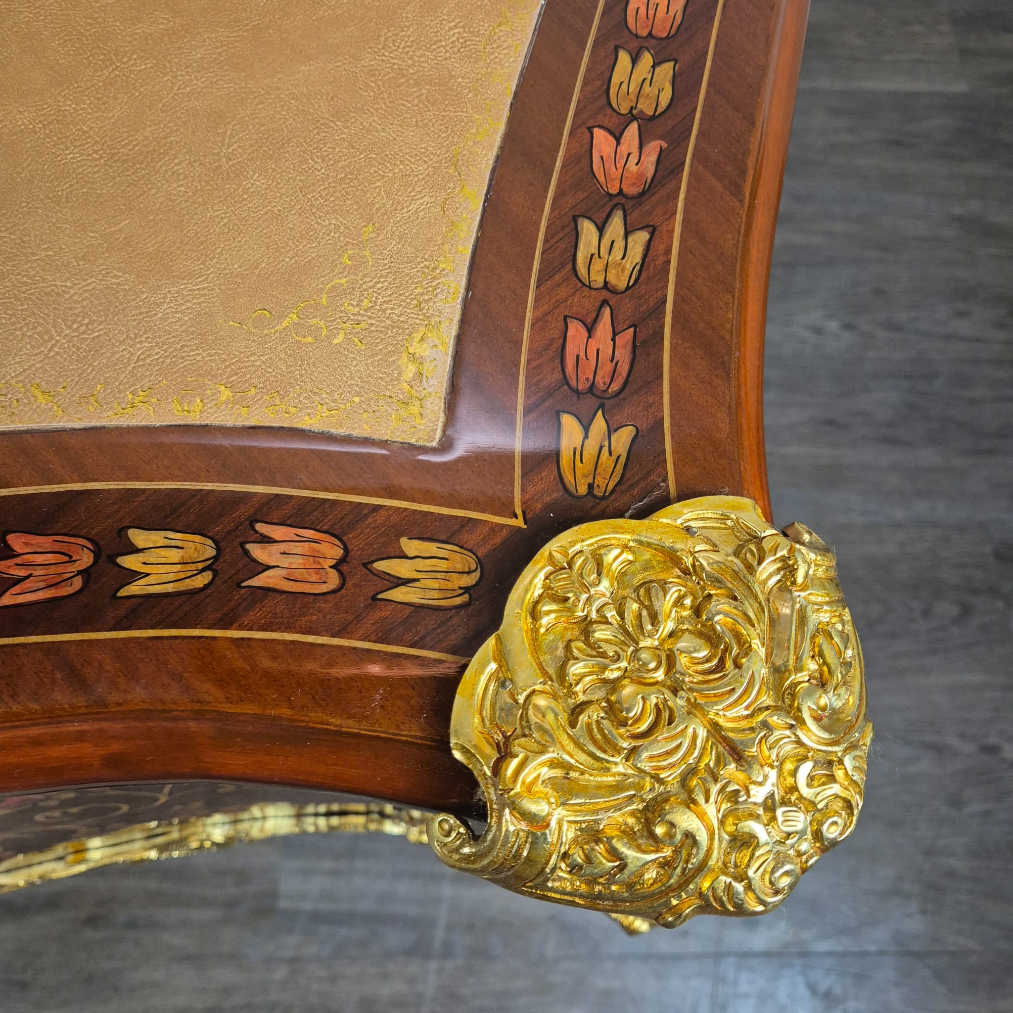 Schreibtisch Rokoko-Stil Nussbaum 1,80 m x 0,84 m – Bild 10