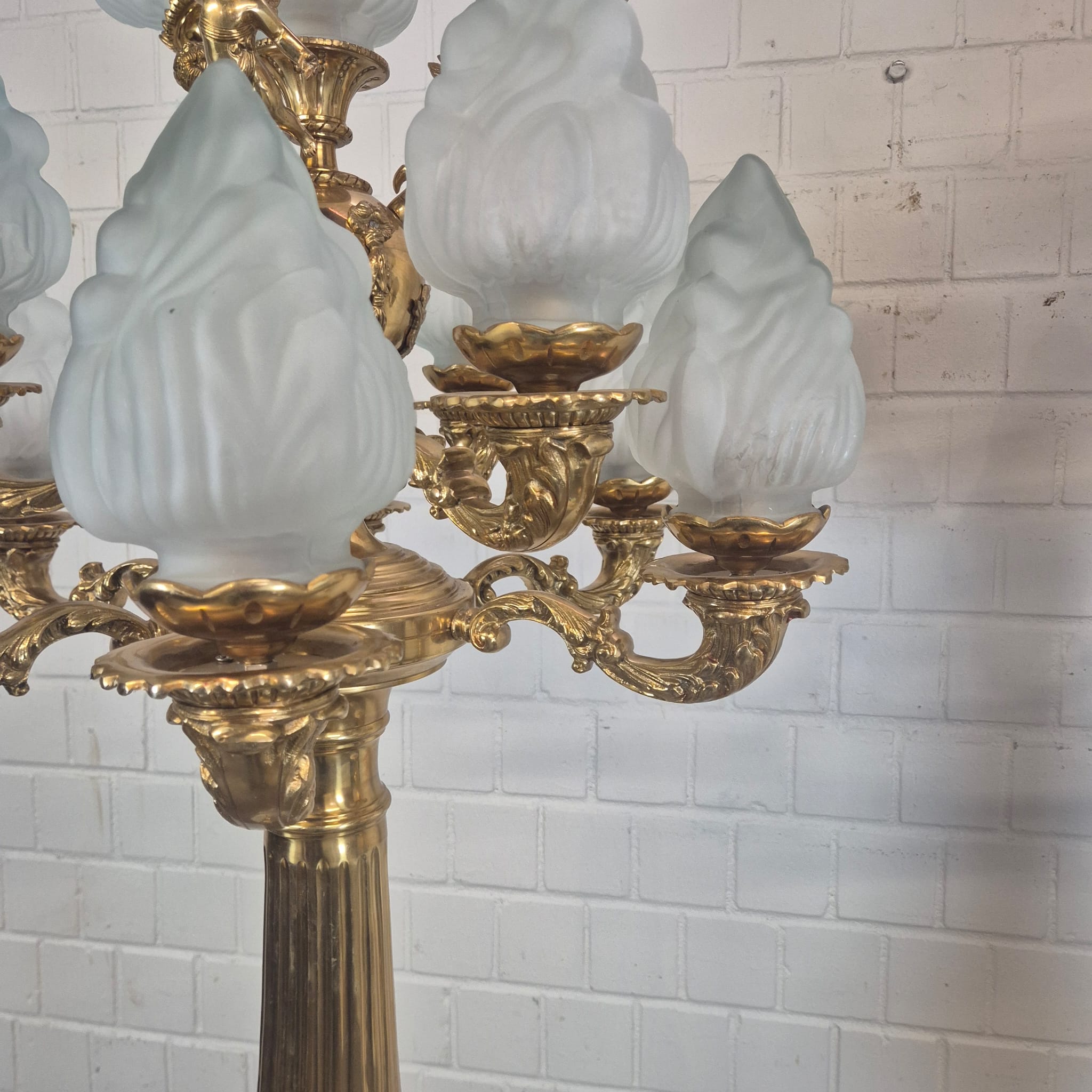 Set Stehlampen Laternen Messing Marmor 2,10 m – Bild 16