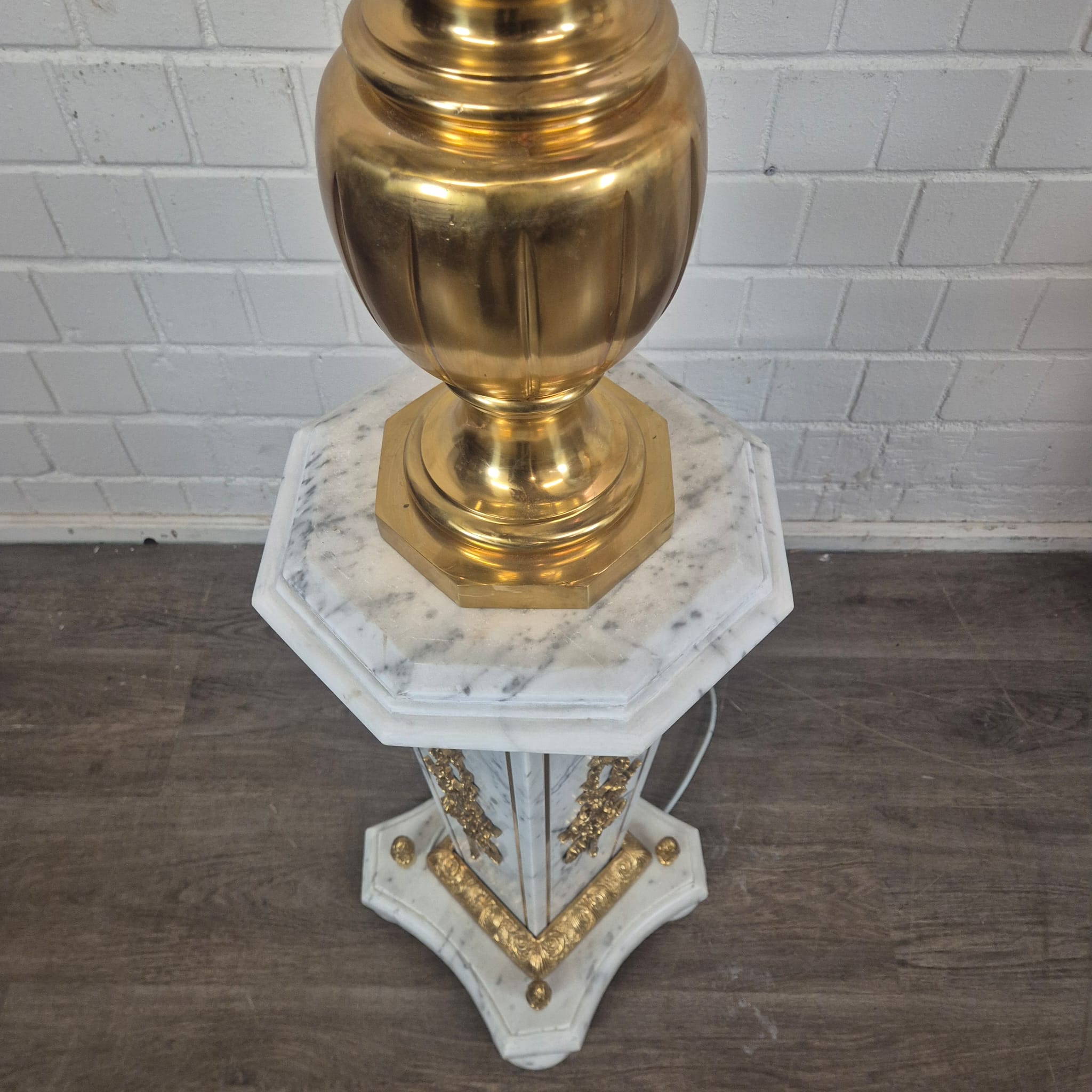 Set Stehlampen Laternen Messing Marmor 2,10 m – Bild 25