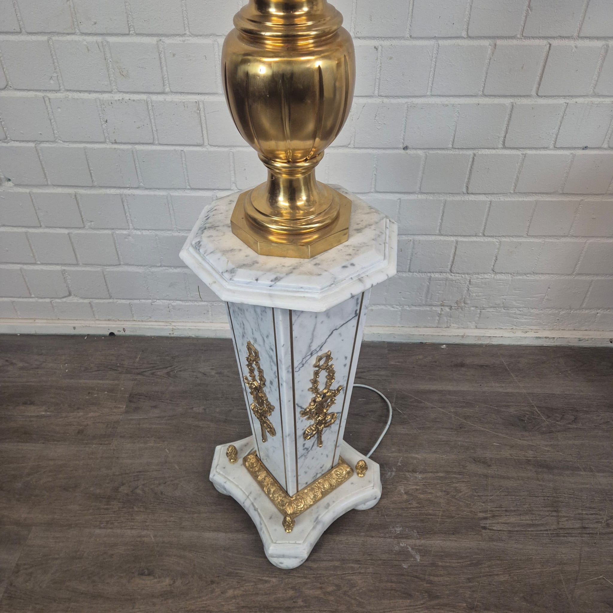 Set Stehlampen Laternen Messing Marmor 2,10 m – Bild 24
