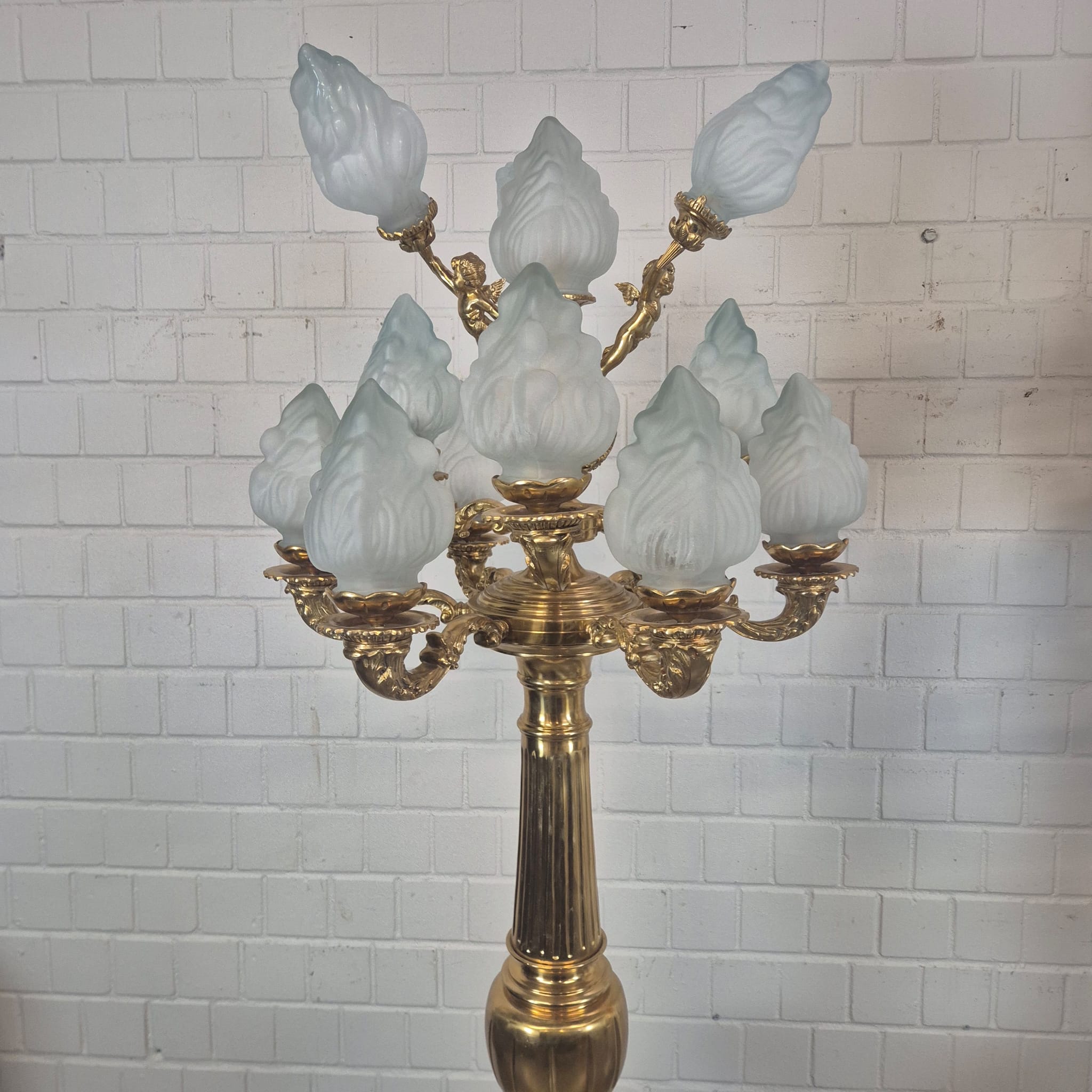 Set Stehlampen Laternen Messing Marmor 2,10 m – Bild 6