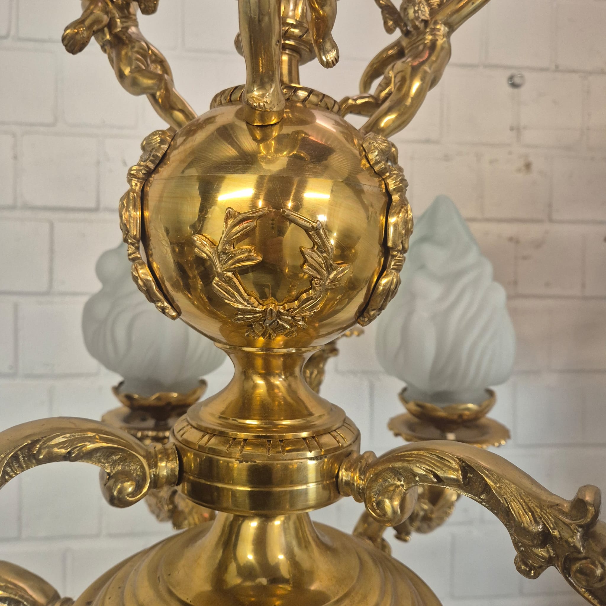 Set Stehlampen Laternen Messing Marmor 2,10 m – Bild 13