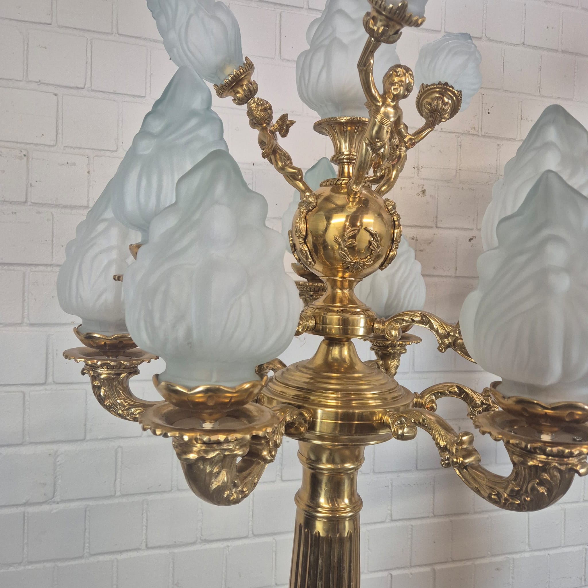 Set Stehlampen Laternen Messing Marmor 2,10 m – Bild 10