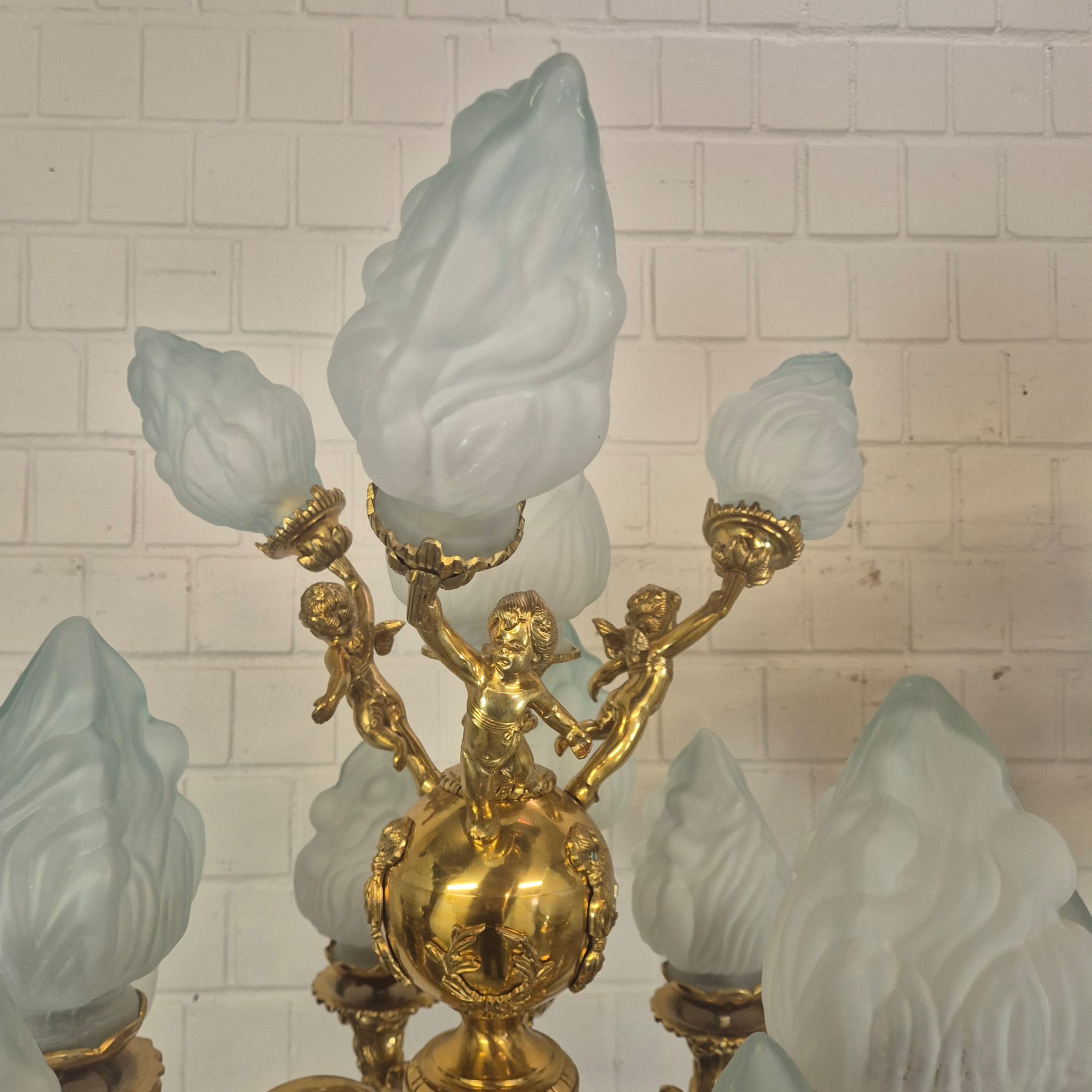 Set Stehlampen Laternen Messing Marmor 2,10 m – Bild 9