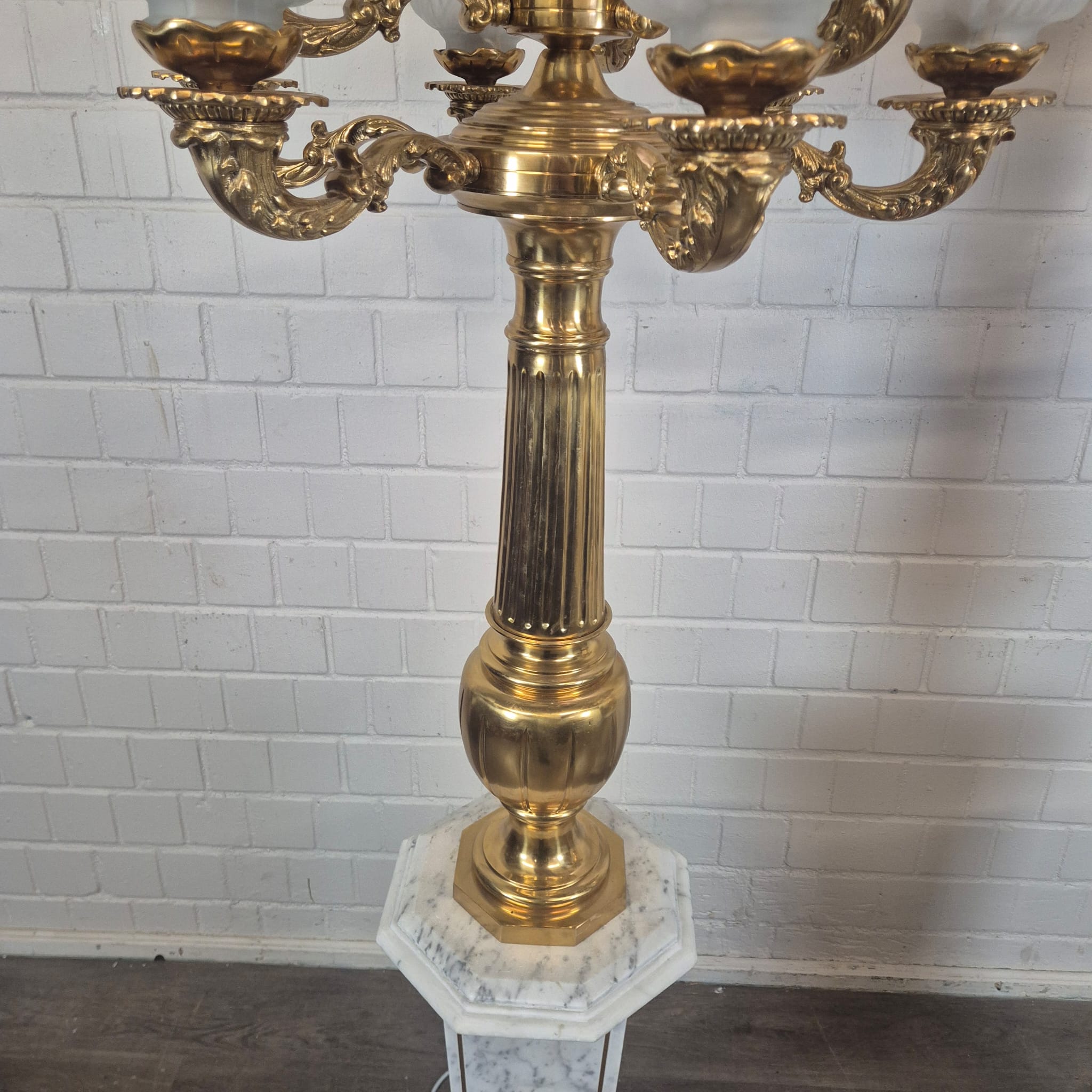 Set Stehlampen Laternen Messing Marmor 2,10 m – Bild 19