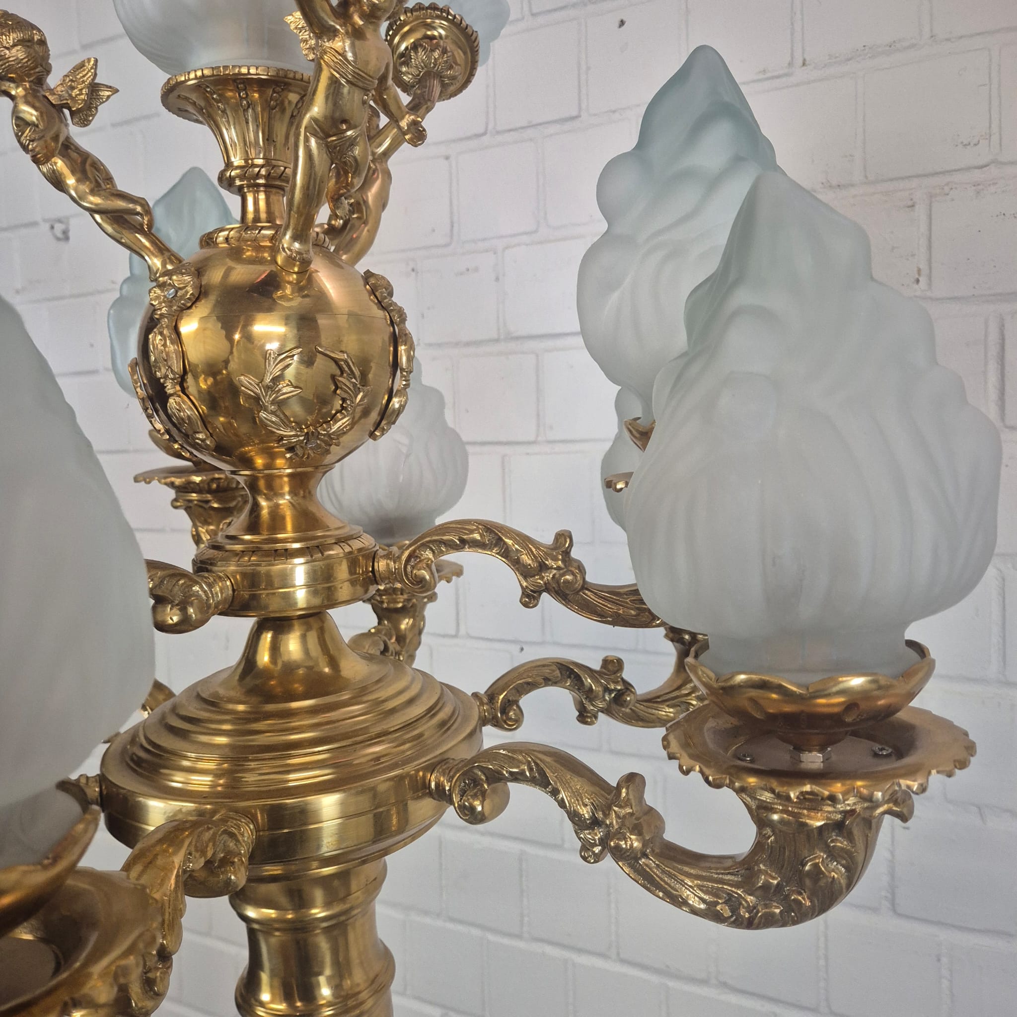 Set Stehlampen Laternen Messing Marmor 2,10 m – Bild 11