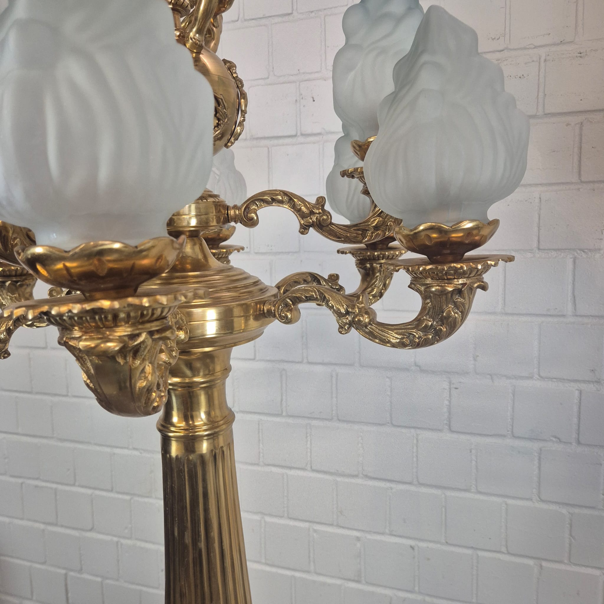 Set Stehlampen Laternen Messing Marmor 2,10 m – Bild 17