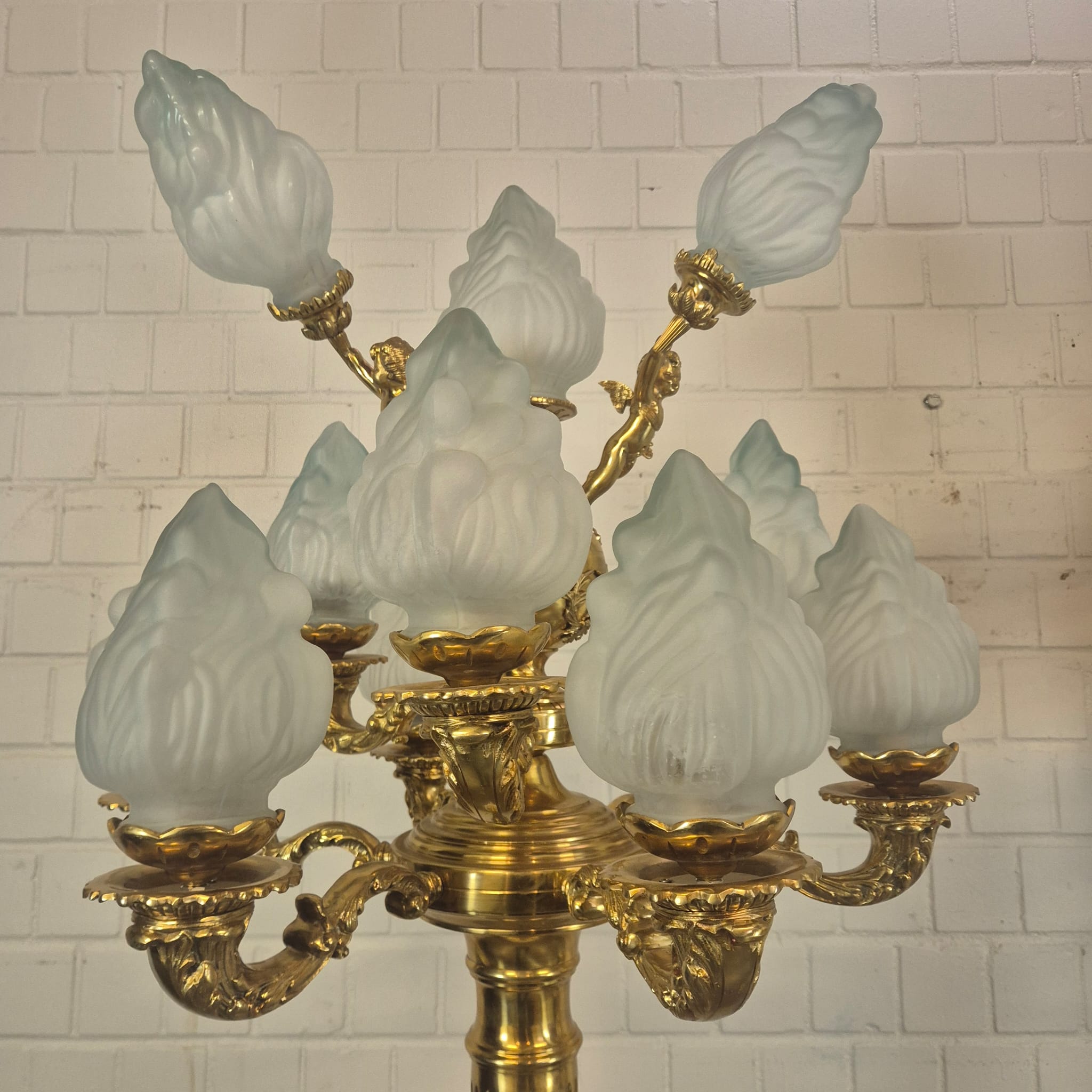 Set Stehlampen Laternen Messing Marmor 2,10 m – Bild 15