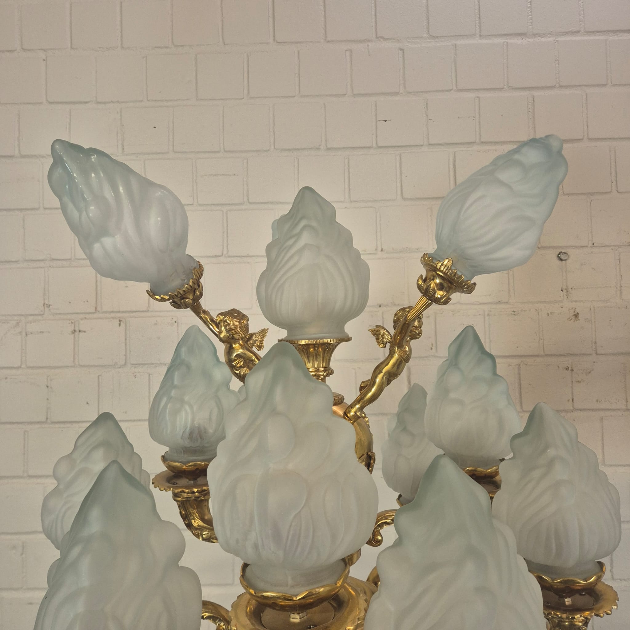 Set Stehlampen Laternen Messing Marmor 2,10 m – Bild 8