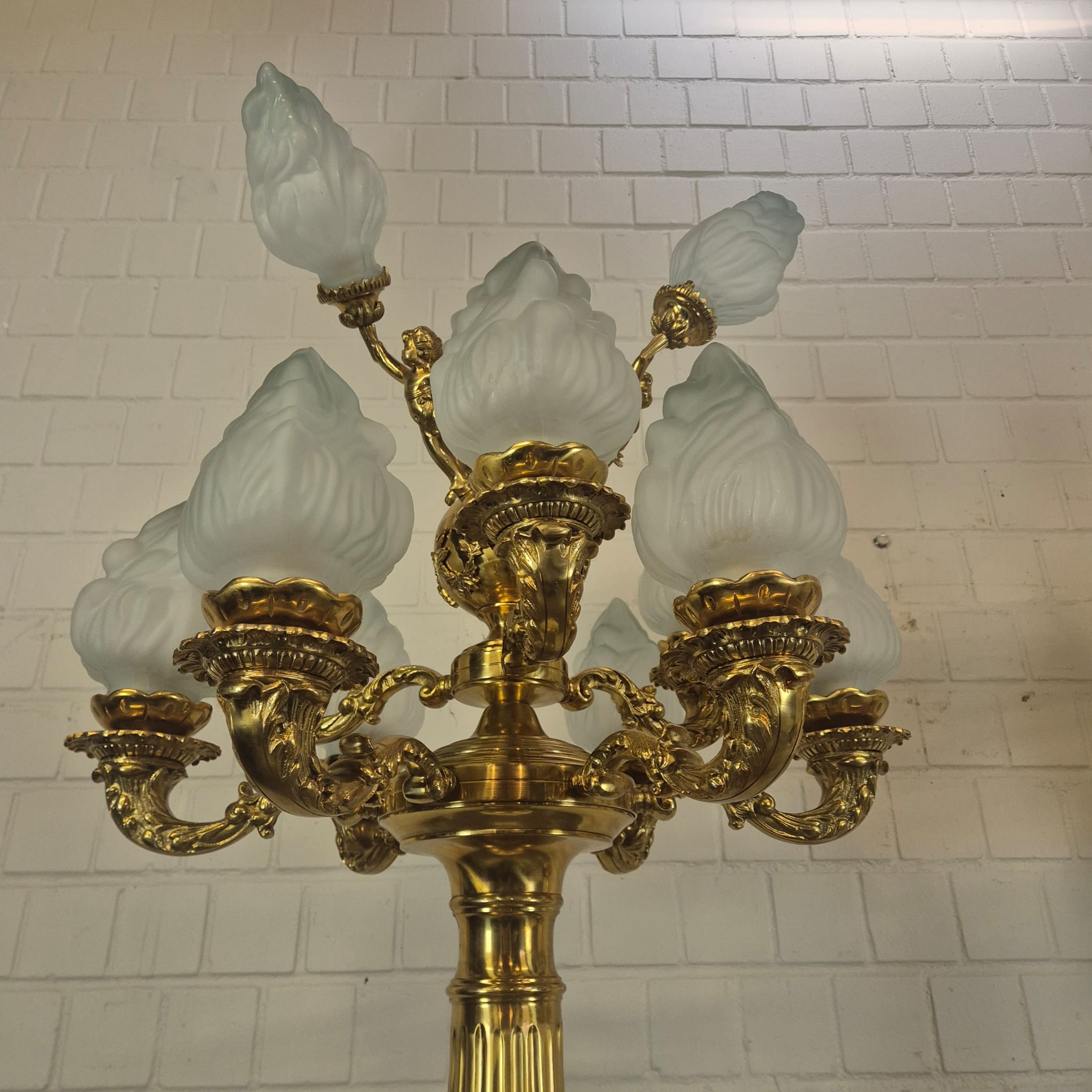 Set Stehlampen Laternen Messing Marmor 2,10 m – Bild 14