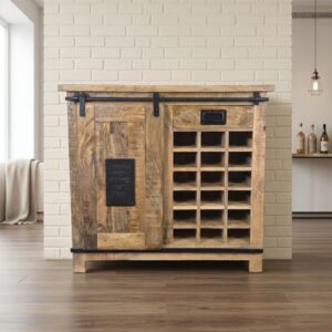 Beistellschrank Weinschrank Mangoholz 1,00 m
