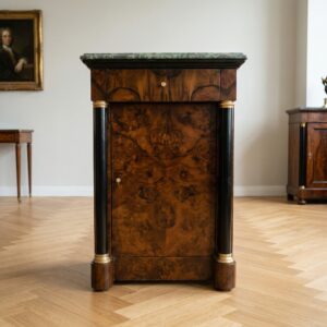 Nachttisch Empire-Stil Nussbaum Marmor
