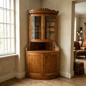 Eckschrank Eckvitrine Biedermeier 1820 Birke