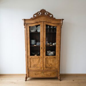 Vitrine Geschirrschrank Louis Philippe 1860 Esche