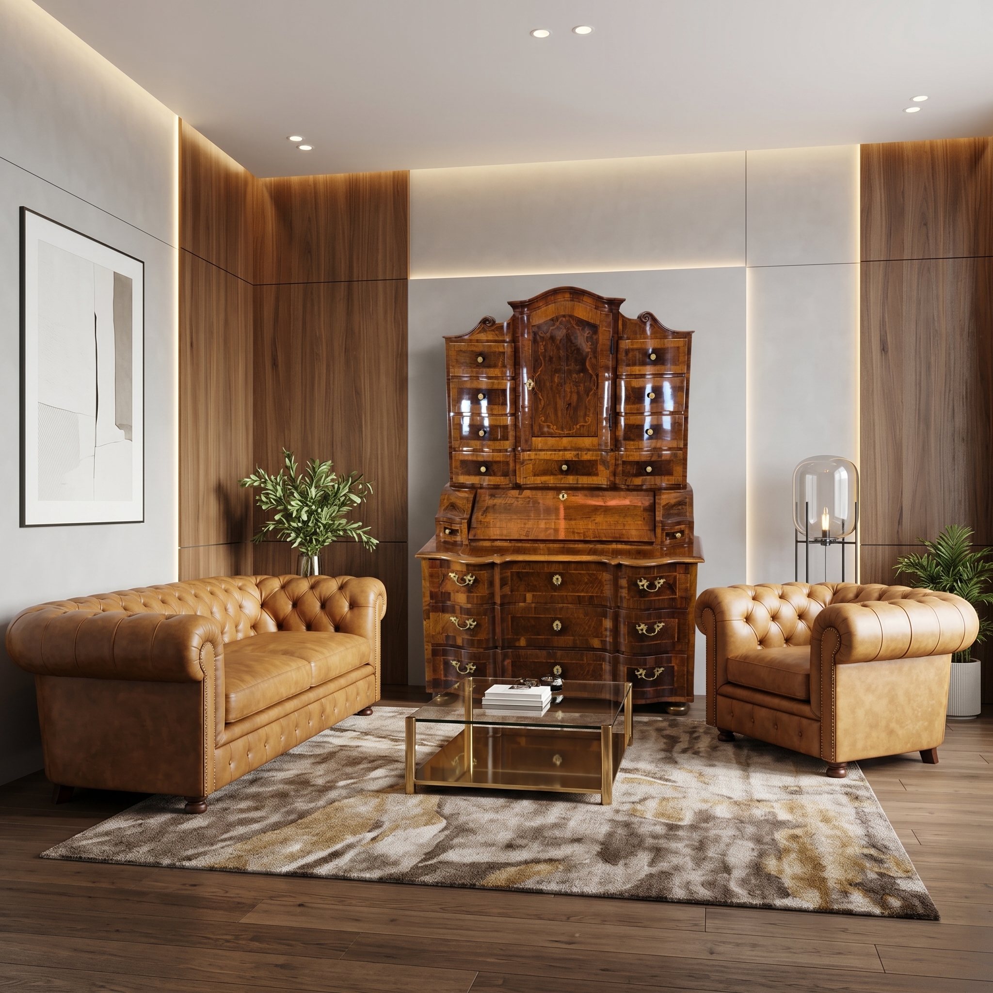 Tabernakelsekretär Barock 1770 Nussbaum – Bild 2