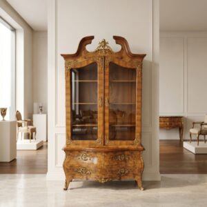 Geschirrschrank Vitrine Historismus 1880 Nussbaum