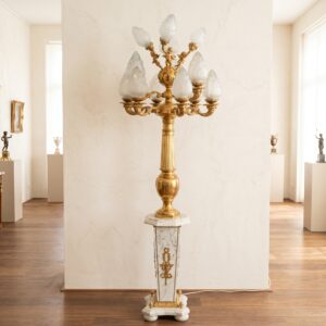 Stehlampe Laterne Messing Marmor 2,10 m