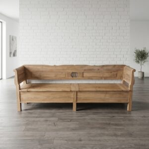 Truhenbank Küchenbank Natur 2,60 m Teakholz