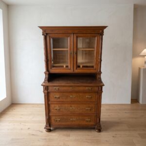 Aufsatzsekretär Schreibschrank Gründerzeit 1880 Nussbaum
