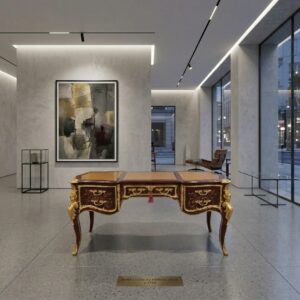 Schreibtisch Rokoko-Stil Nussbaum 1,80 m x 0,84 m