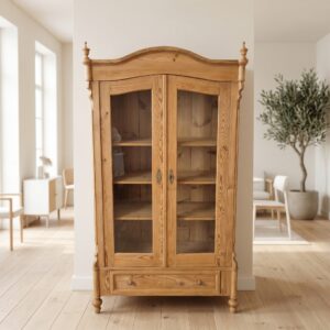 Vitrine Geschirrschrank Louis Philippe 1870 Kiefer